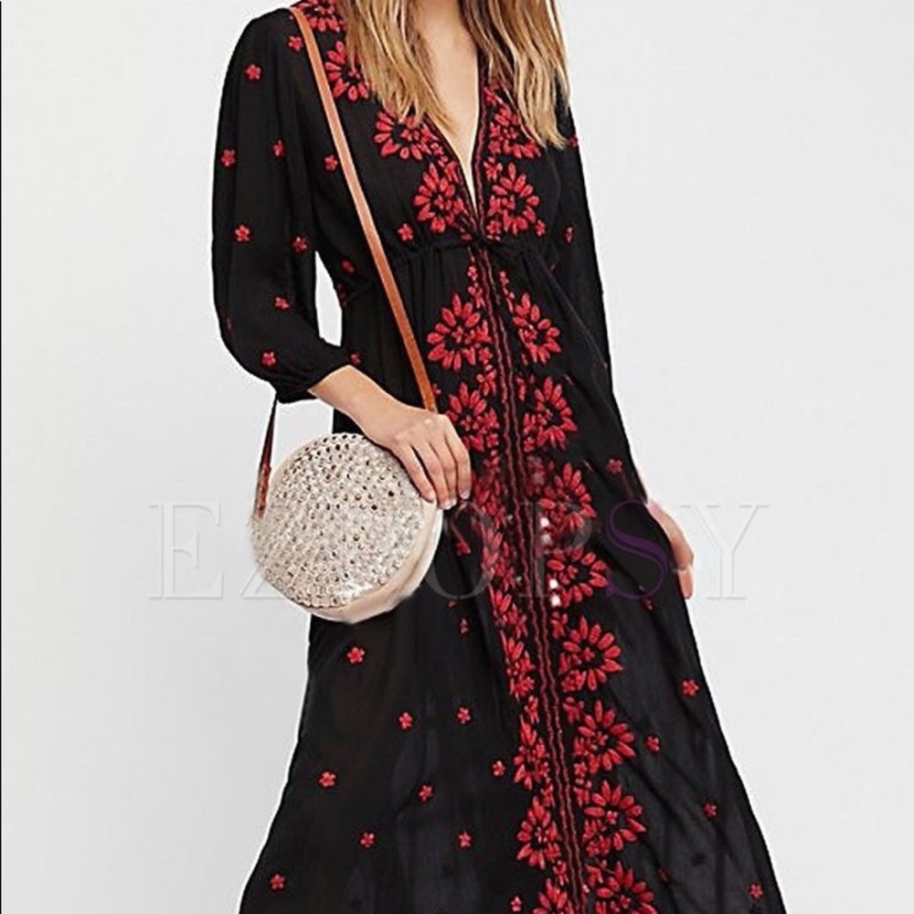 Searching for Free People Fable Embroidered Dress